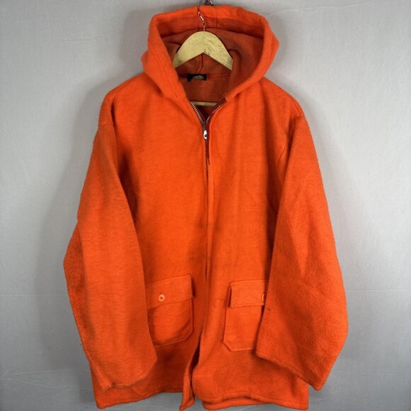 Thermo-King Blaze Orange Pile Fleece Hunting Parka XL Talon Zip Montreal Quebec - Picture 1 of 7